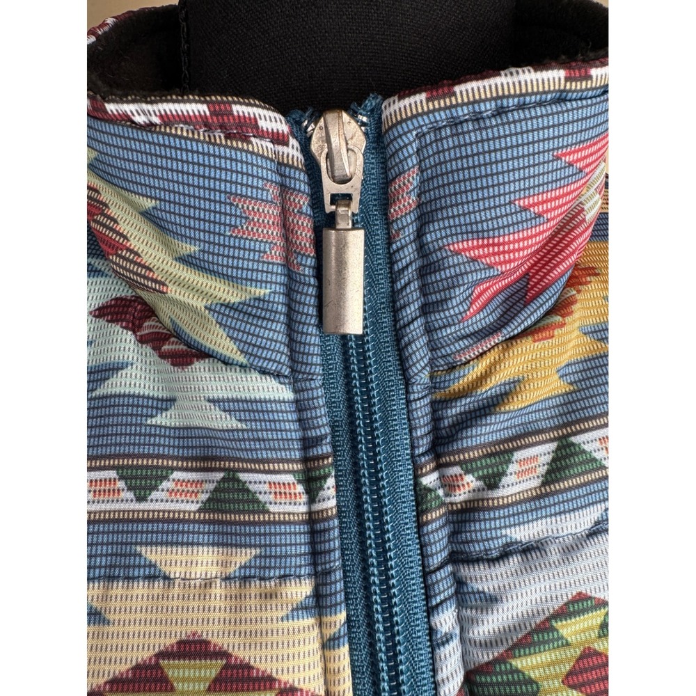 Boho Southwestern Aztec Puffer Vest Women S Westerncore Coastal Cowgirl‎ Blue - Picture 4 of 6